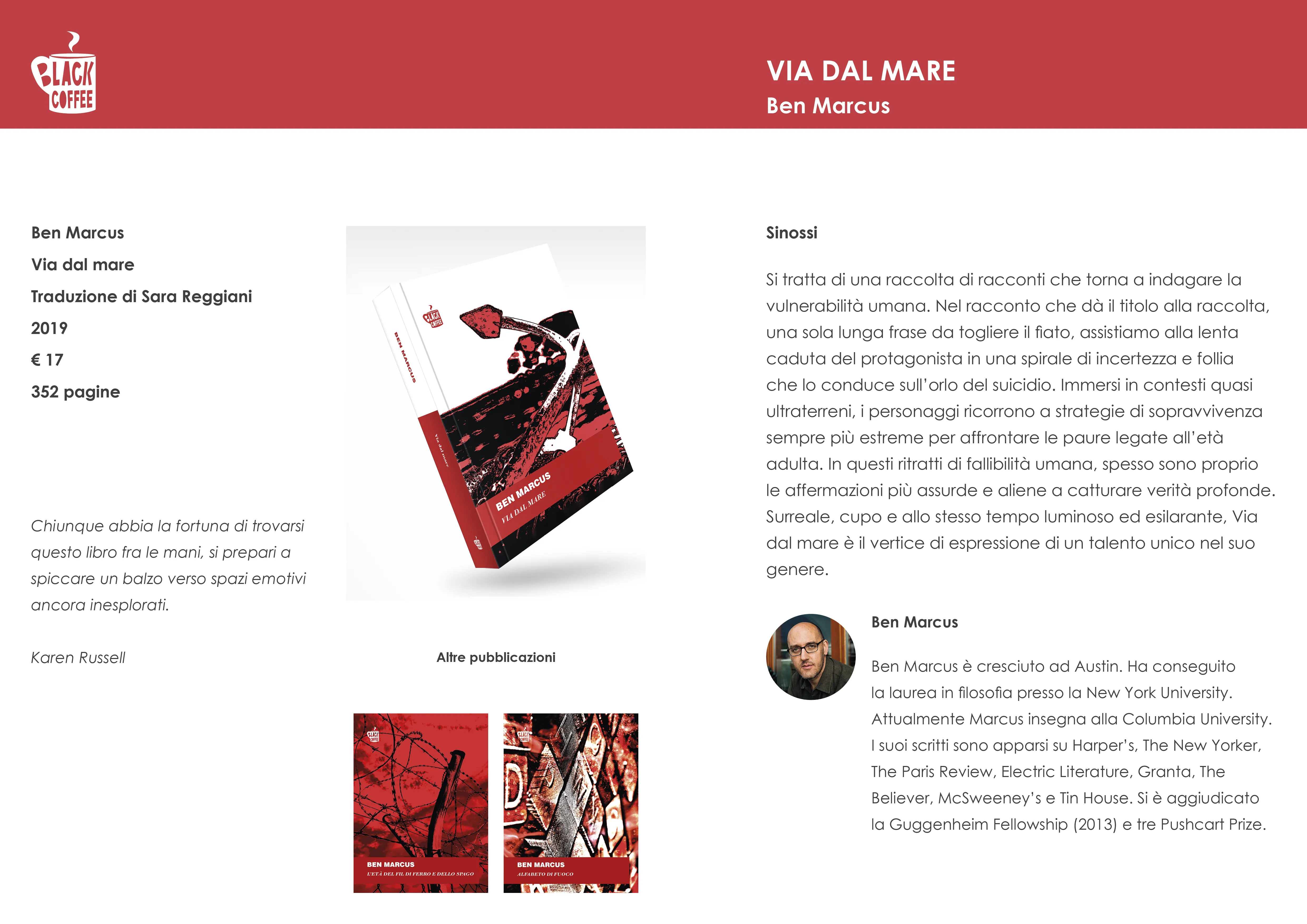 Scheda promozionale per Via dal mare