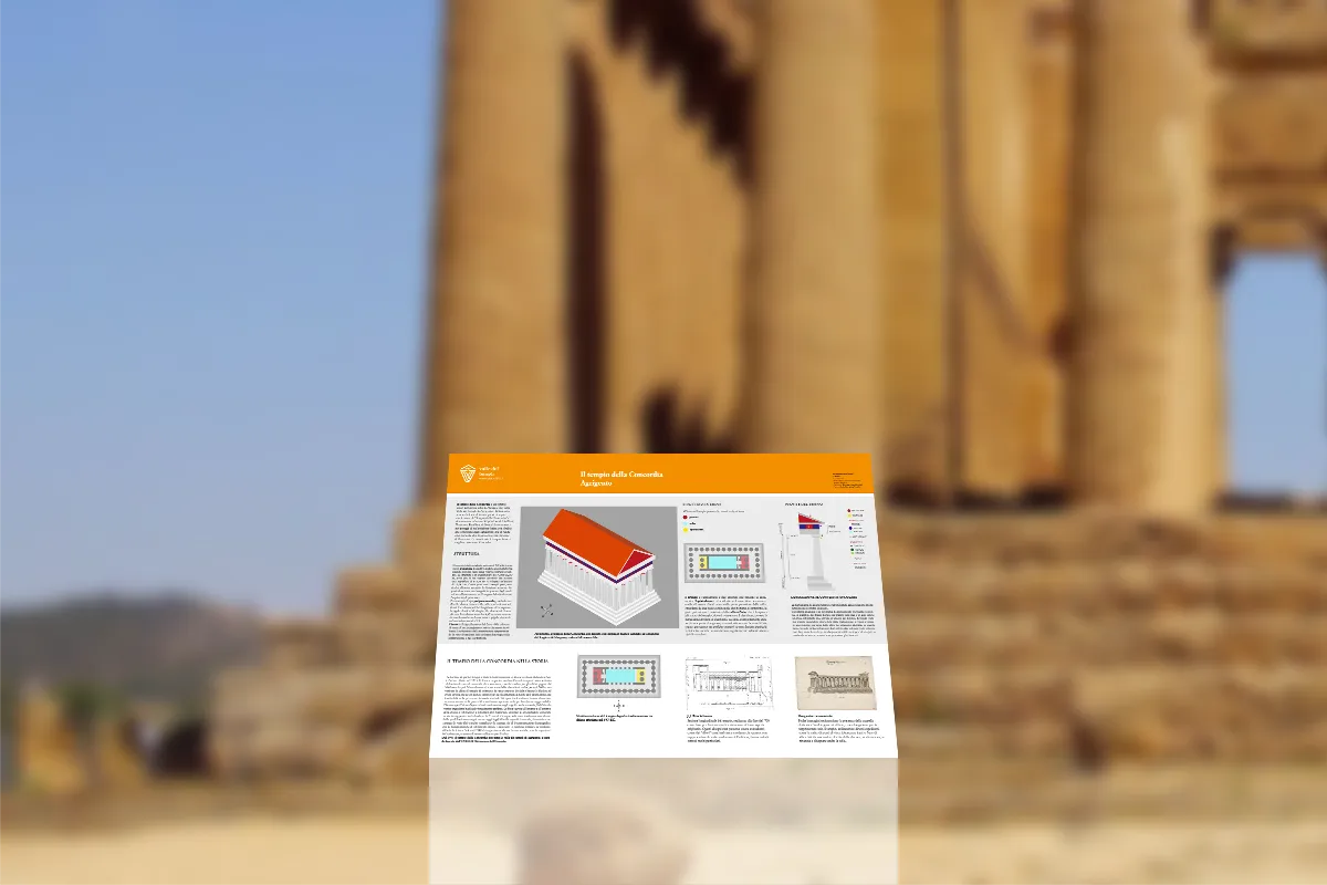 Pannello espositivo con infografica sul Tempio della Concordia
