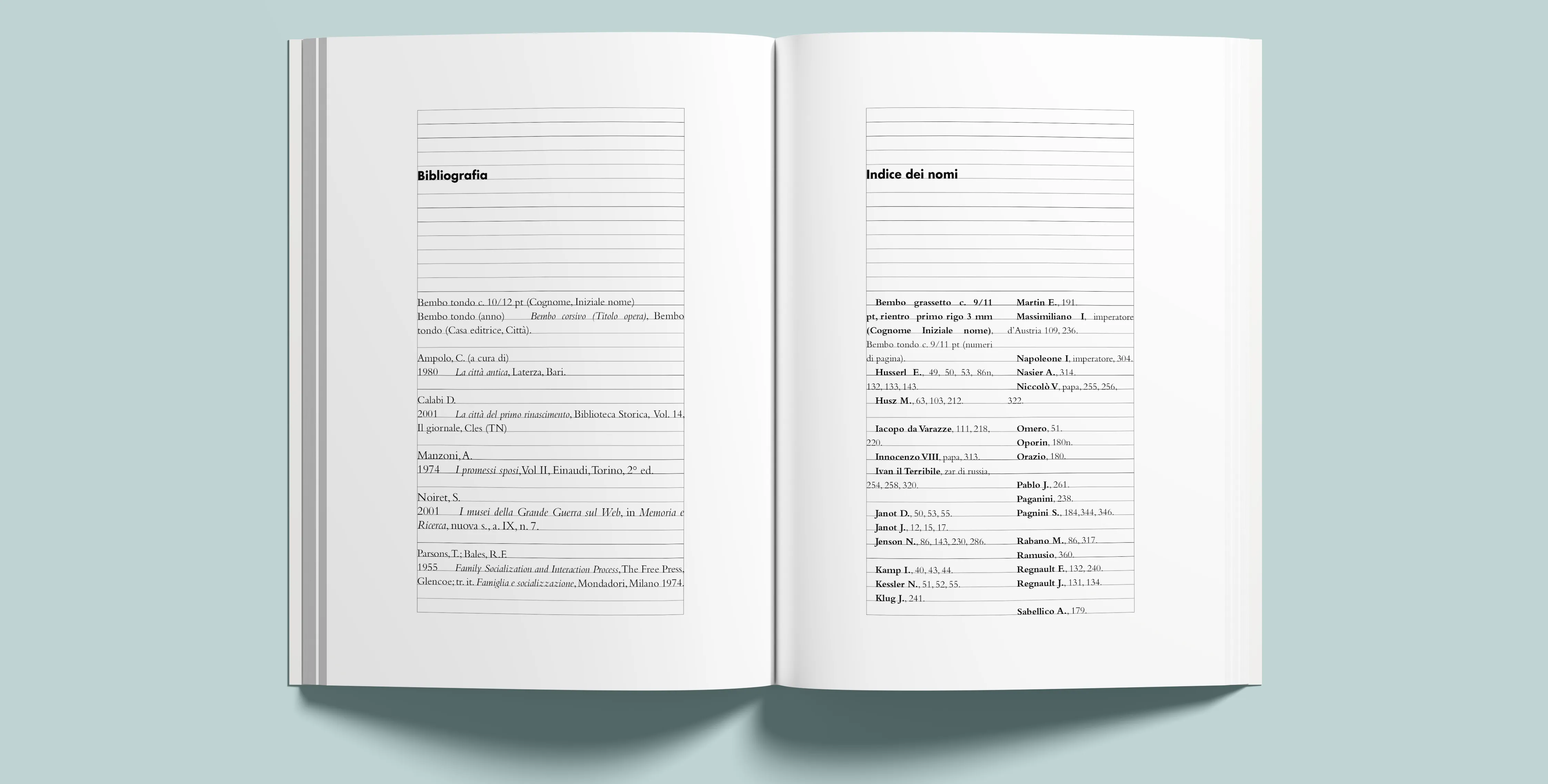 Pagina interna del manuale